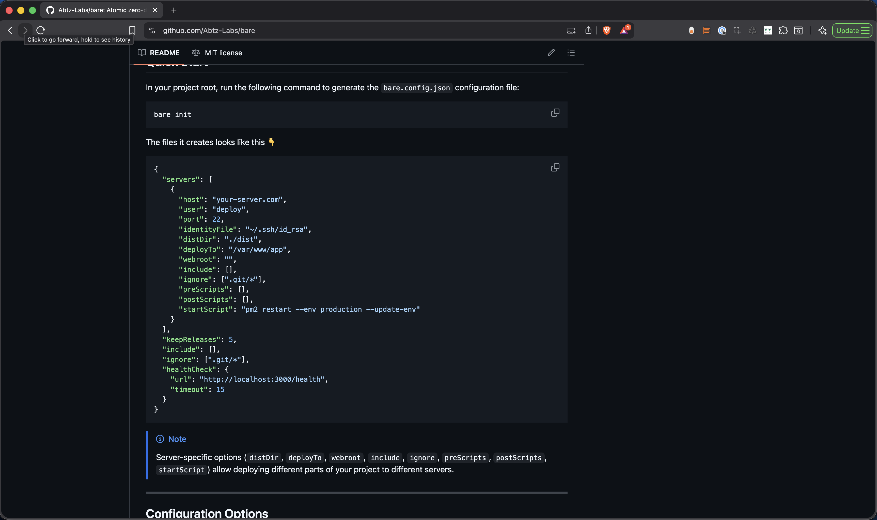 Bare Deploy Configuration
